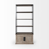 Mercana Braxton Shelving Unit Light Brown Wood | Black Metal | 42L