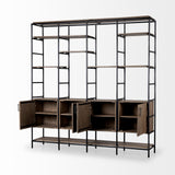 Mercana Darius Shelving Unit Brown Wood | Black Metal