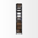 Mercana Darius Shelving Unit Brown Wood | Black Metal