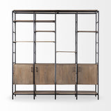 Mercana Darius Shelving Unit Brown Wood | Black Metal