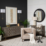 Mercana Genevieve Accent Cabinet Gray Wood | Gold Metal