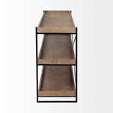 Mercana Trey Console Table Brown Wood | Black Iron