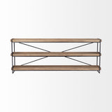 Mercana Trey Console Table Brown Wood | Black Iron