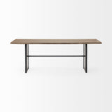 Mercana Ledger Dining Table Brown Wood | Black Metal