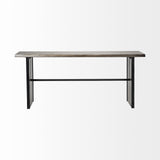 Mercana Ledger Console Table Brown Wood | Black Metal