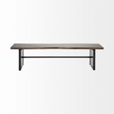 Mercana Ledger Bench Brown Wood | Black Metal