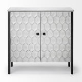 Mercana Savannah Gray Accent Cabinet - 2 Door White | Gray Metal | 2 Door