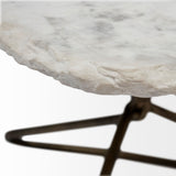 Mercana Pinera Coffee Table White Marble | Gold Metal