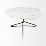 Mercana Pinera Coffee Table White Marble | Gold Metal