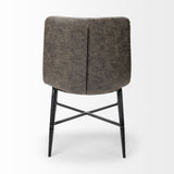 Mercana Barrow Dining Chair Brown Faux Leather | Black Metal