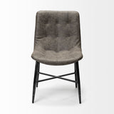 Mercana Barrow Dining Chair Brown Faux Leather | Black Metal