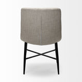 Mercana Barrow Dining Chair Beige Fabric | Black Metal 