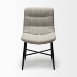 Mercana Barrow Dining Chair Beige Fabric | Black Metal 