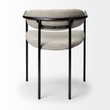 Mercana Parker Dining Chair Beige Fabric | Gray Metal