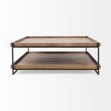 Mercana Trey Coffee Table Brown Wood | Black Metal