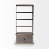 Mercana Braxton Shelving Unit Light Brown Wood | Black Metal | 42L