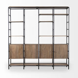 Mercana Darius Shelving Unit Brown Wood | Black Metal