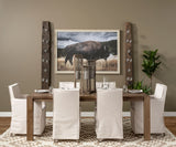 Mercana Elbert Dining Chair Cream Fabric | Brown Wood