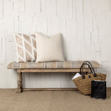 Mercana Greenfield Bench Tan Fabric | Brown Wood