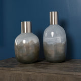 Mercana Onega Vase Blue/Gray Glass | 13H