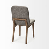 Mercana David Dining Chair Gray Fabric | Brown Wood