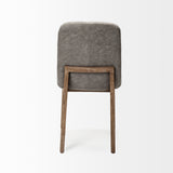 Mercana David Dining Chair Gray Fabric | Brown Wood