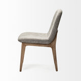 Mercana David Dining Chair Gray Fabric | Brown Wood