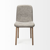 Mercana David Dining Chair Gray Fabric | Brown Wood