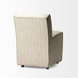 Mercana Damon Dining Chair Cream with Taupe Stripe Fabric