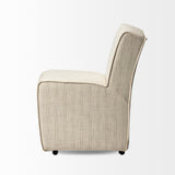 Mercana Damon Dining Chair Cream with Taupe Stripe Fabric