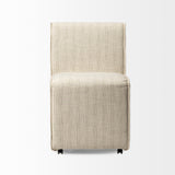 Mercana Damon Dining Chair Cream with Taupe Stripe Fabric