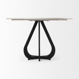 Mercana Laurent Dining Table White Marble | Black Metal