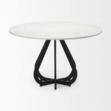 Mercana Laurent Dining Table White Marble | Black Metal