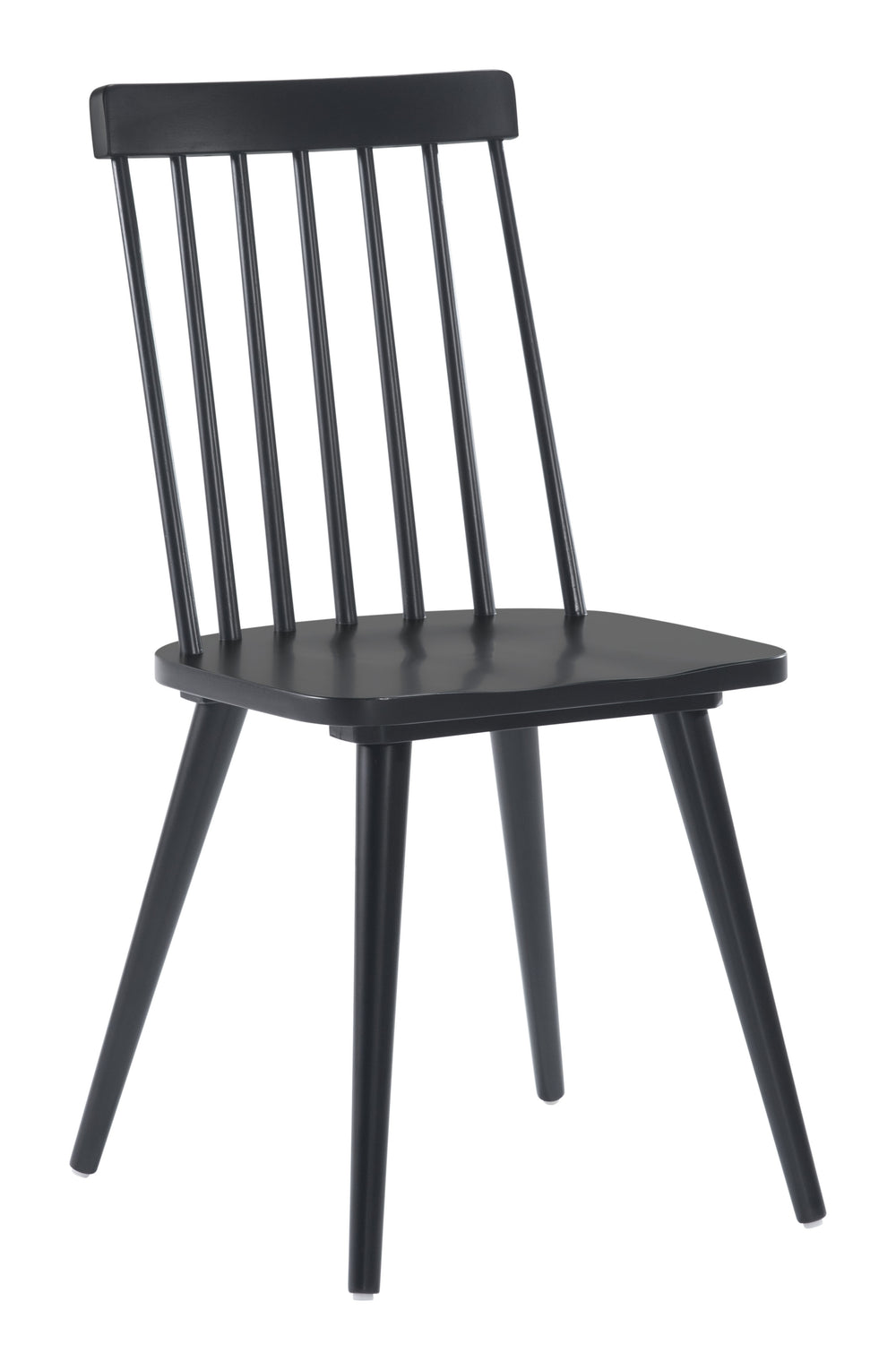 Zuo Modern Ashley Rubberwood Transitional Commercial Grade Dining Chair Set - Set of 2 Black Rubberwood