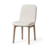 Mercana David Dining Chair Cream Fabric | Brown Wood