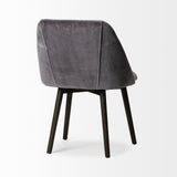 Mercana Ronald Dining Chair Gray Velvet | Black Wood (Side Chair)