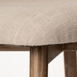 Mercana Ronald Dining Chair Cream Fabric | Brown Wood (Armchair)