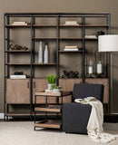 Mercana Darius Shelving Unit Brown Wood | Black Metal