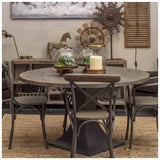 Mercana Etienne Dining Chair Brown Wood | Black Metal