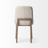 Mercana David Dining Chair Cream Fabric | Brown Wood