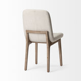 Mercana David Dining Chair Cream Fabric | Brown Wood