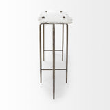 Mercana Pinera Console Table White Marble | Gold Iron