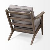 Mercana Olympus Accent Chair Flint Gray Fabric | Brown Wood