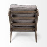 Mercana Olympus Accent Chair Flint Gray Fabric | Brown Wood