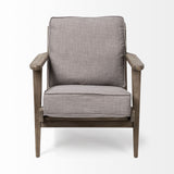 Mercana Olympus Accent Chair Flint Gray Fabric | Brown Wood