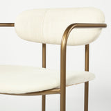 Mercana Parker Dining Chair Cream Fabric | Gold Metal