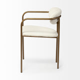 Mercana Parker Dining Chair Cream Fabric | Gold Metal