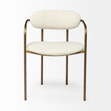 Mercana Parker Dining Chair Cream Fabric | Gold Metal