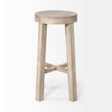 Mercana Brahma Bar/Counter Stool White Washed Wood | 30H