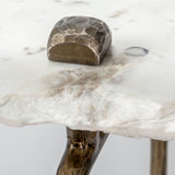 Mercana Pinera Console Table White Marble | Gold Iron